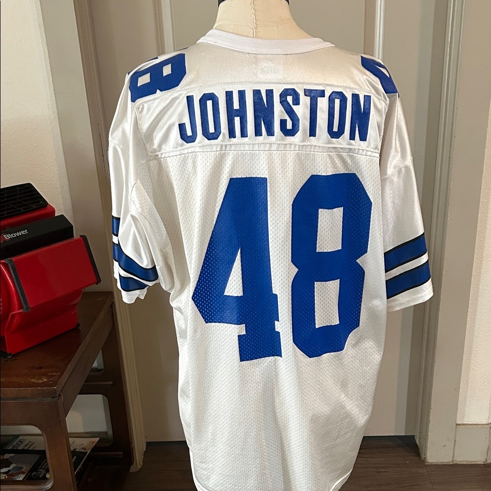White and Blue Dallas Cowboys Daryl Johnston Men's Jersey